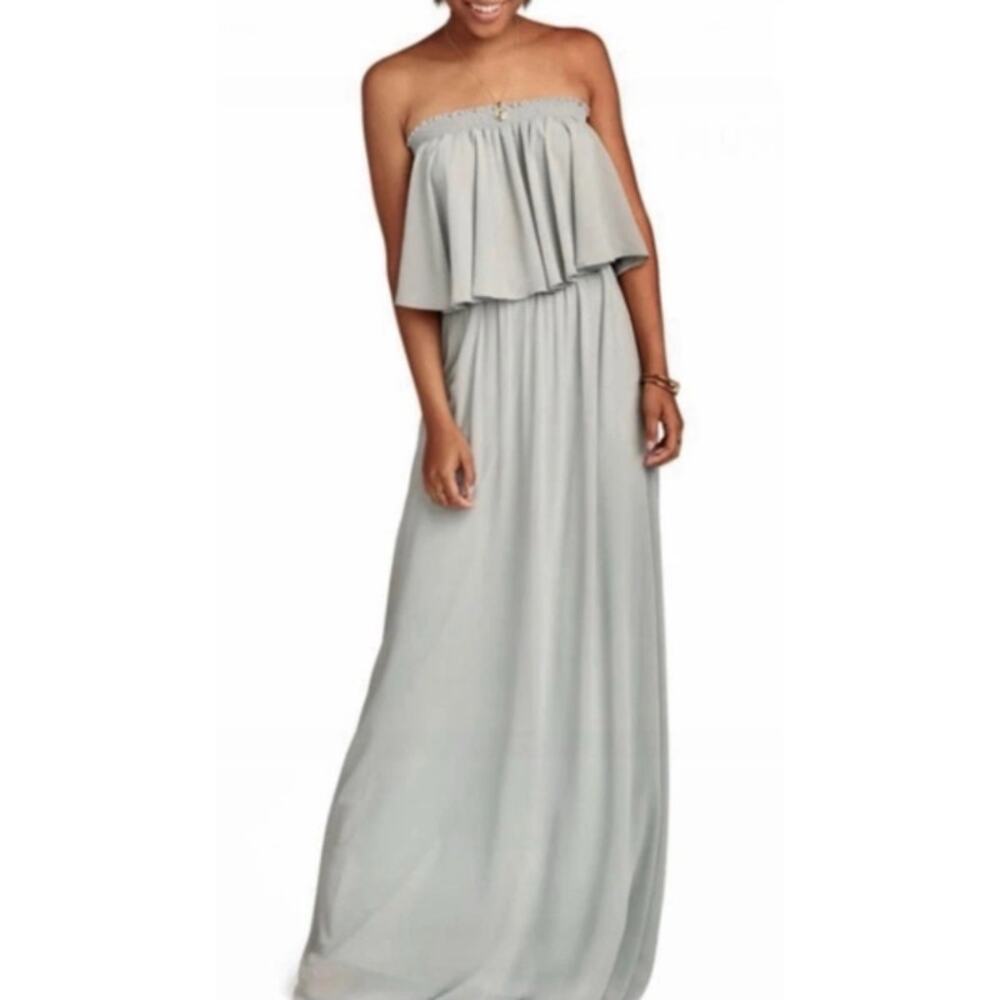 NEW Show Me Your Mumu Hacienda Maxi Dress Women's Size 3XL Gray Off the Shoulder